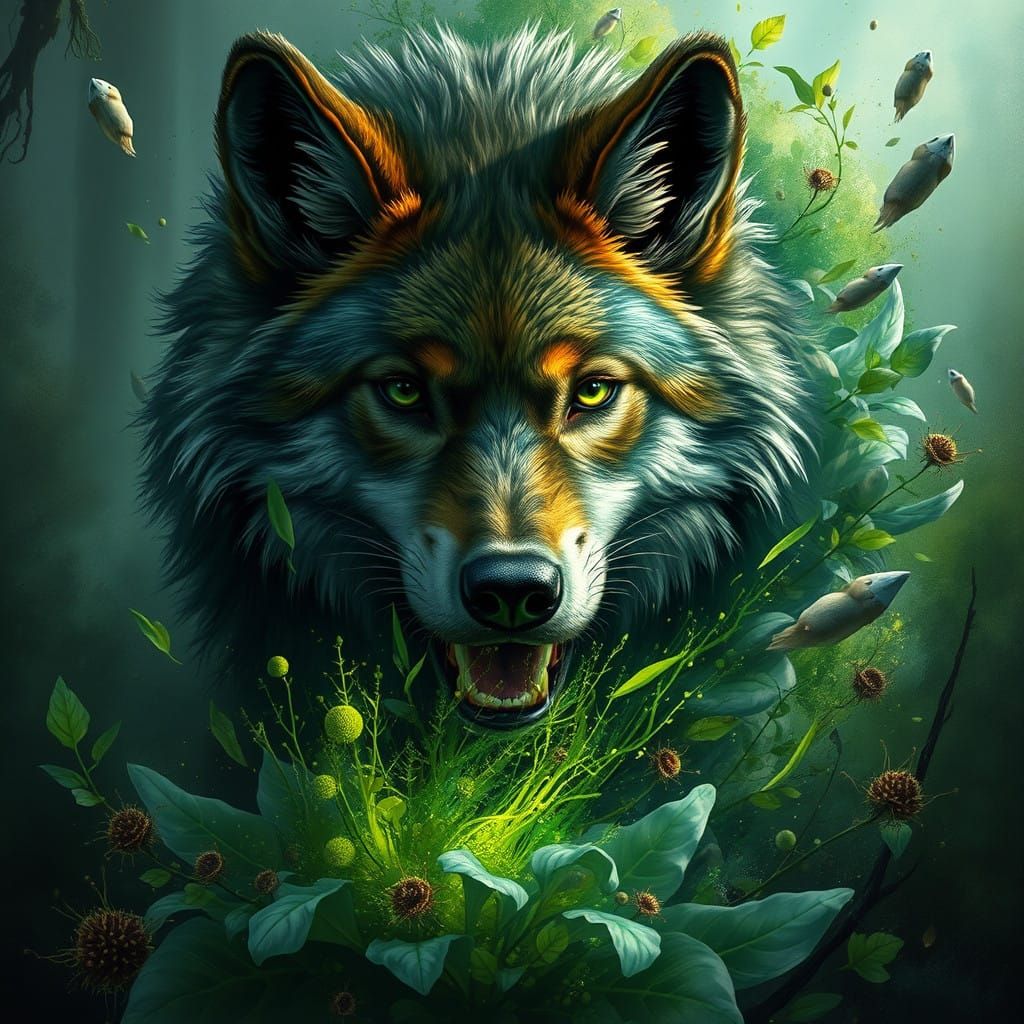Emerald Wolf Unleashes Fantastical Forest Fury