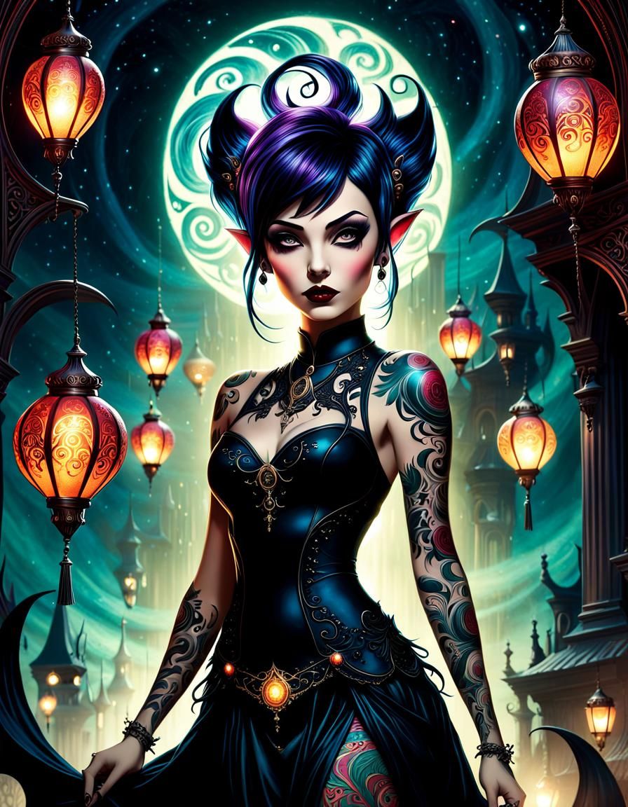 Gothic Pixie in Maximalist Eldritch Light