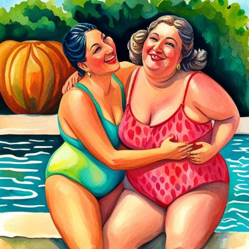 Watercolor Kiss: Impressionist Style Embrace