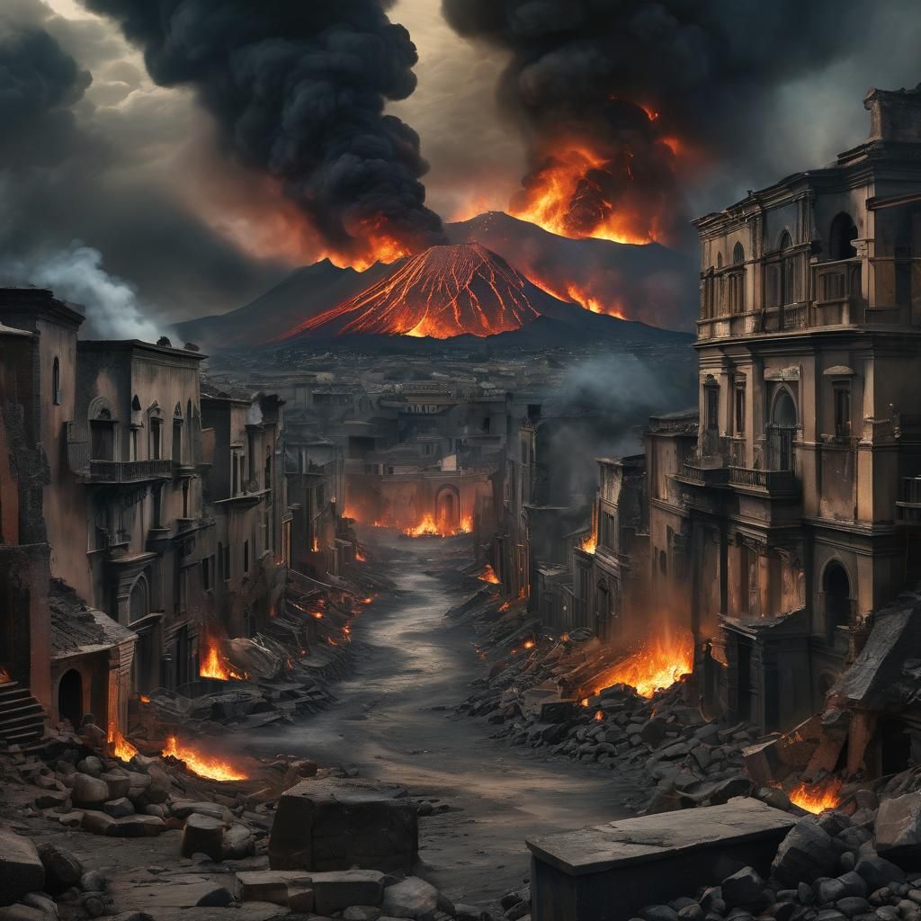 Pompeii Eruption: Matte Painting Captures Moment of Disaster