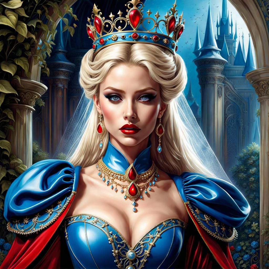Gothic Cinderella in Blue Latex: Fantasy Art