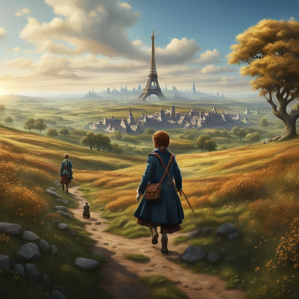 Hobbit Macron Hiking to Paris: Fantasy Concept Art