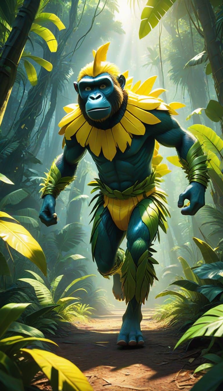 Hero in Banana Costume Fights Off Fierce Jungle Apes