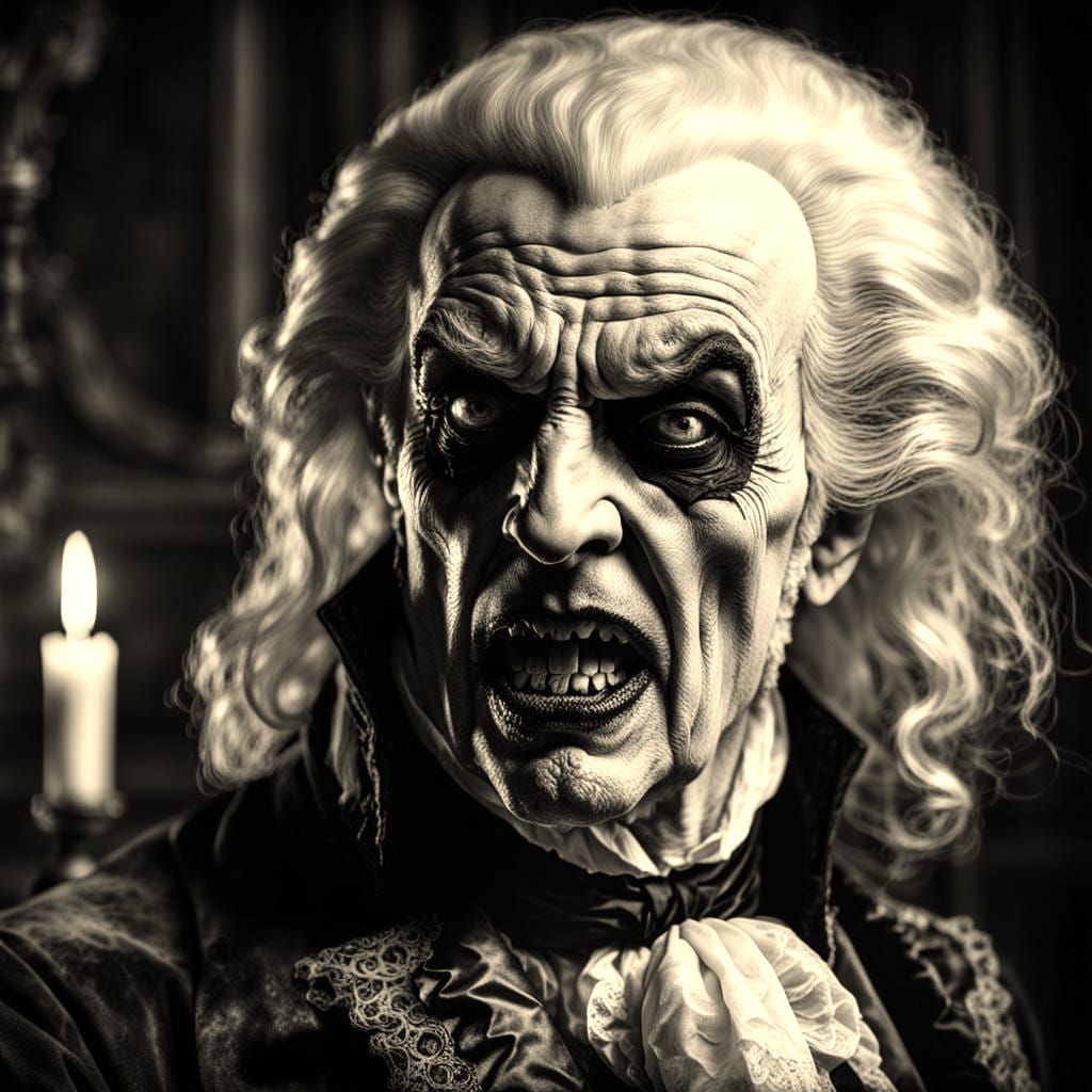 Scary Vampire in 18th Century French Attire