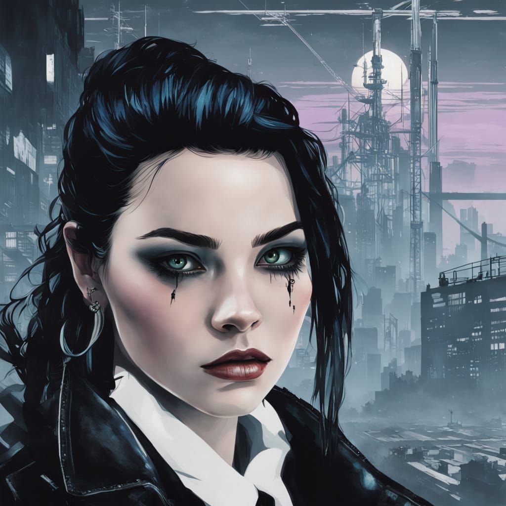 Cyberpunk Portrait of Amy Lee and Awy Lee Lynette