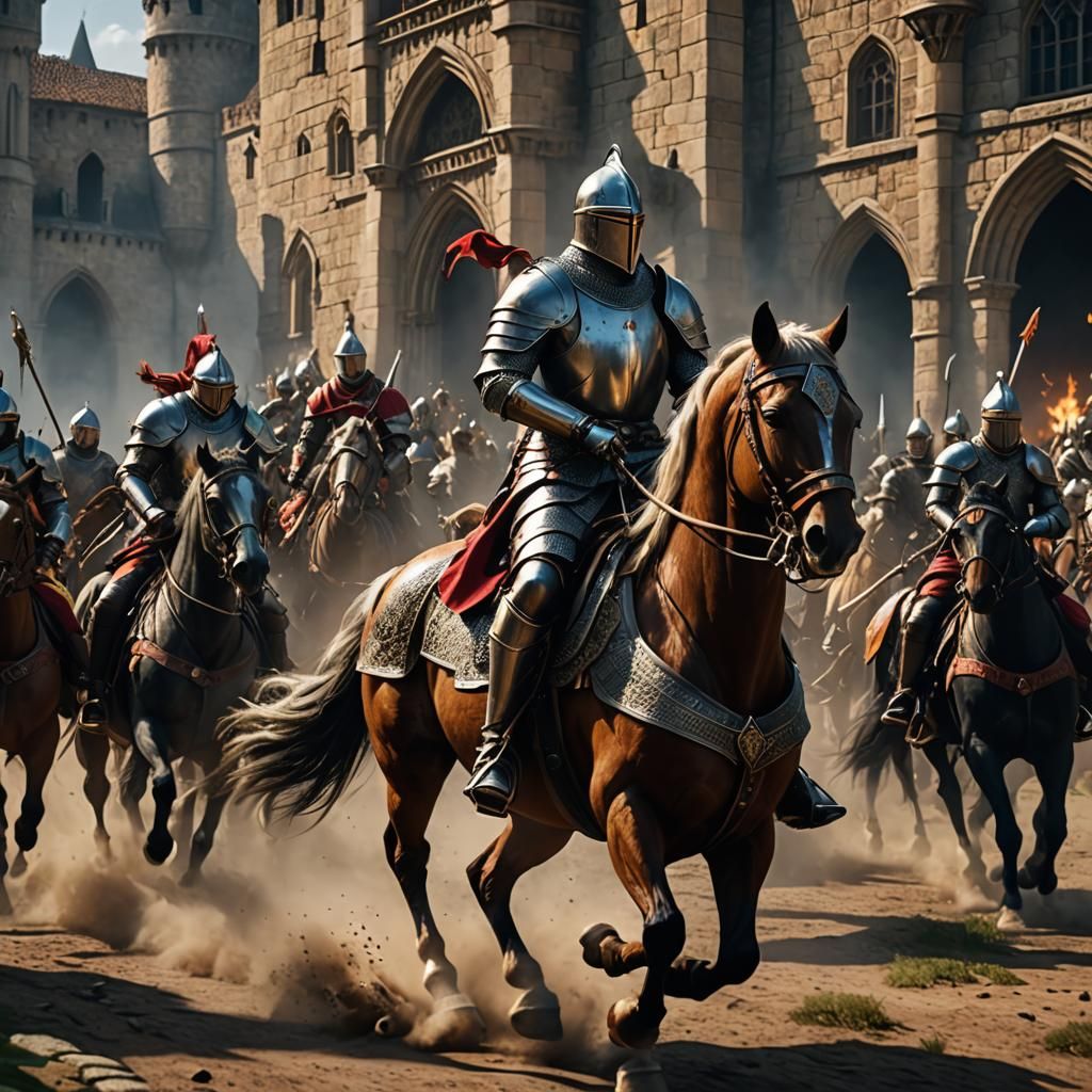 Medieval Knights in Armor: Detailed Fantasy Art