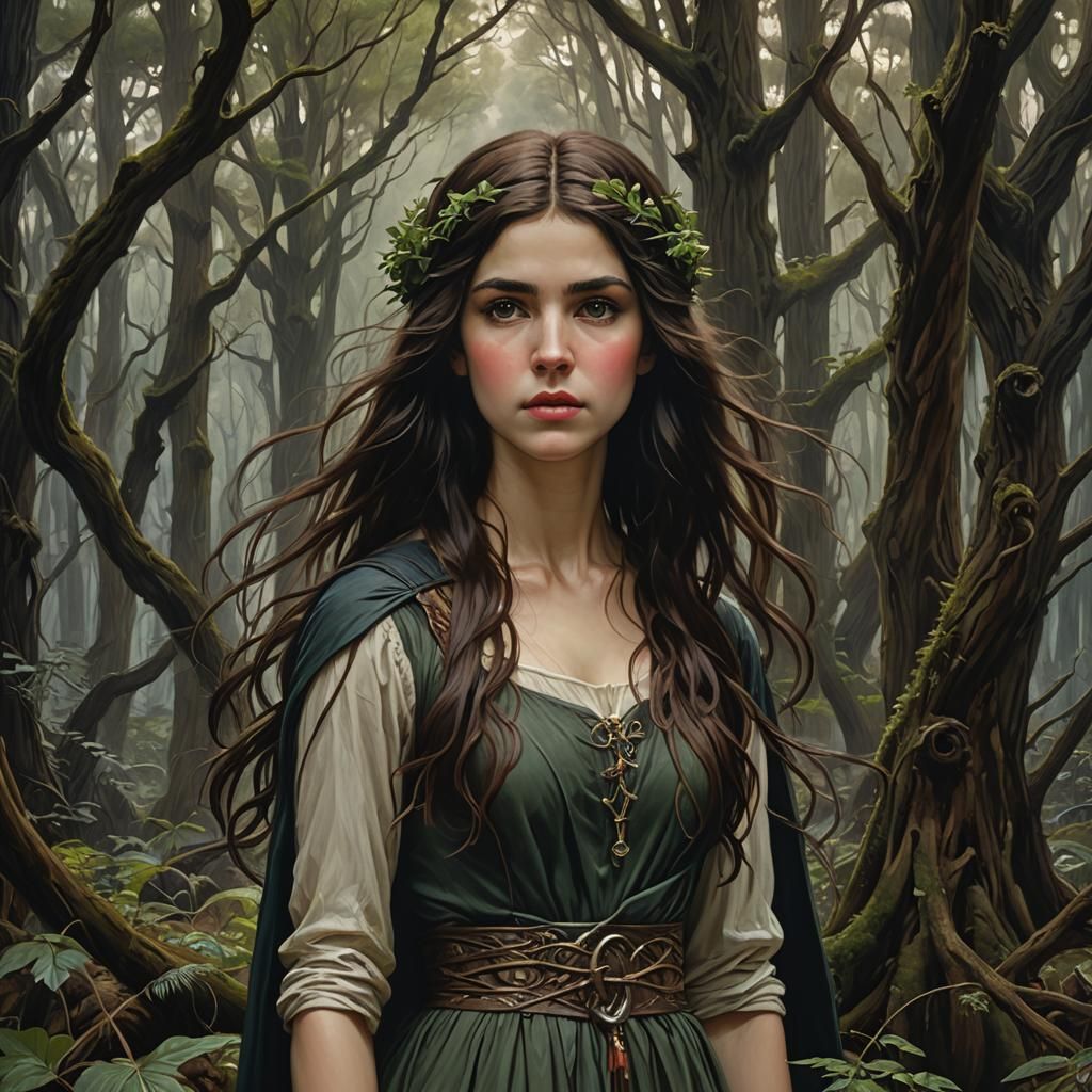 Eldritch Forest Portrait in Realistic Style