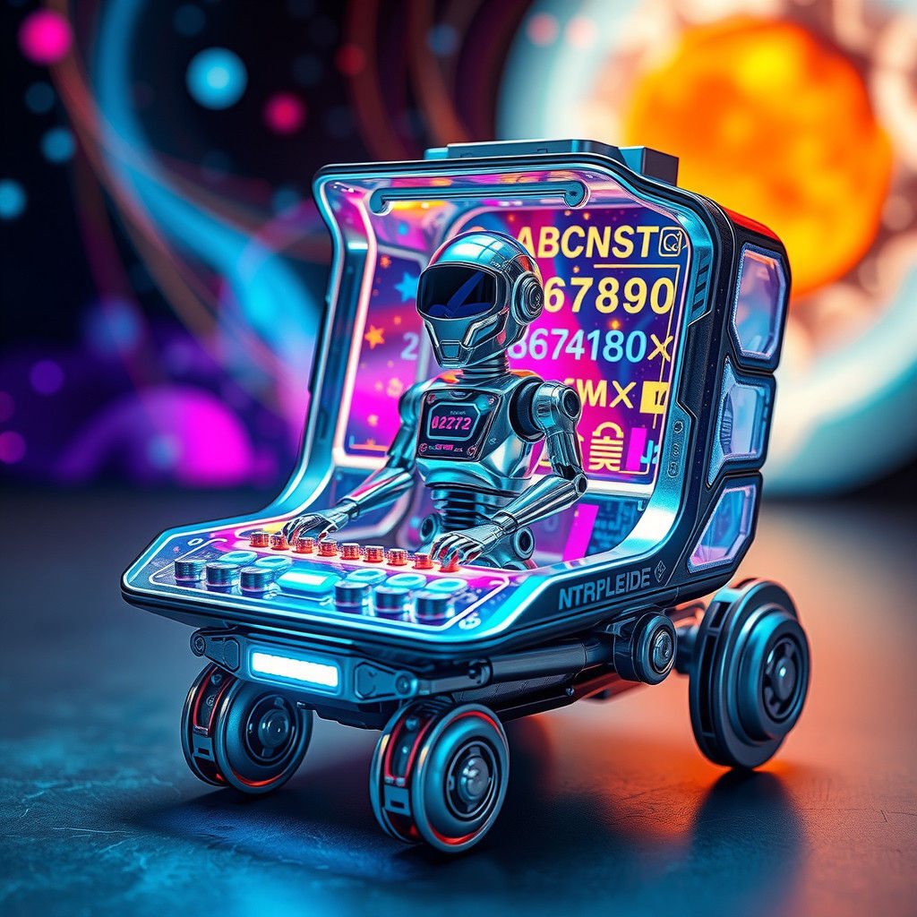 Futuristic Toy with Holographic Interior and Robotic Operato...