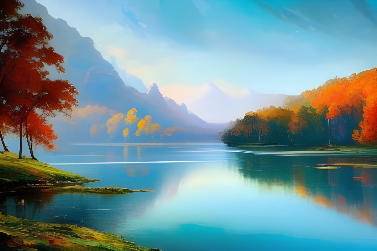 Hyperdetailed Landscape in Expressionist Oil Painting Style