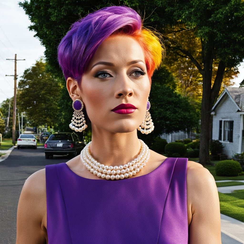 Jane in Raypunk Style Suburban Dystopia