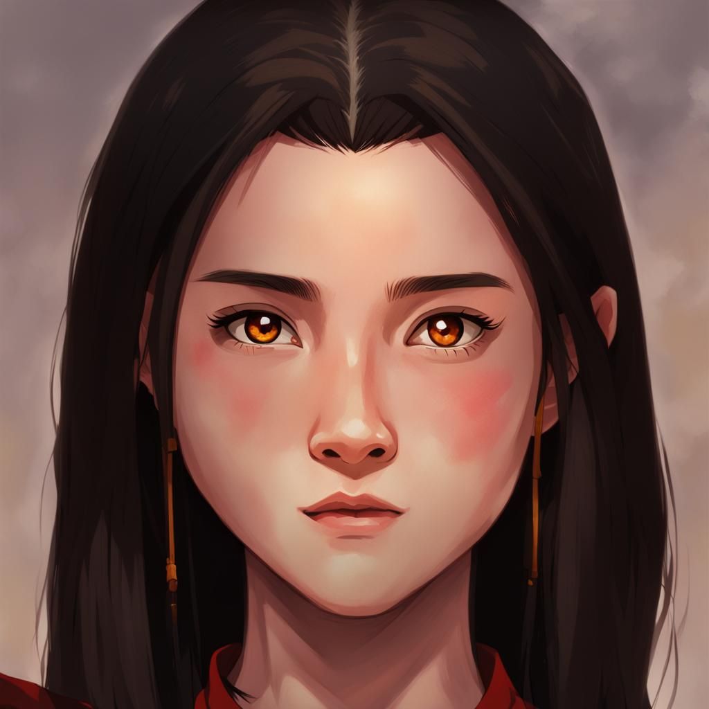 Young Fire Bender Portrait in Anime Style