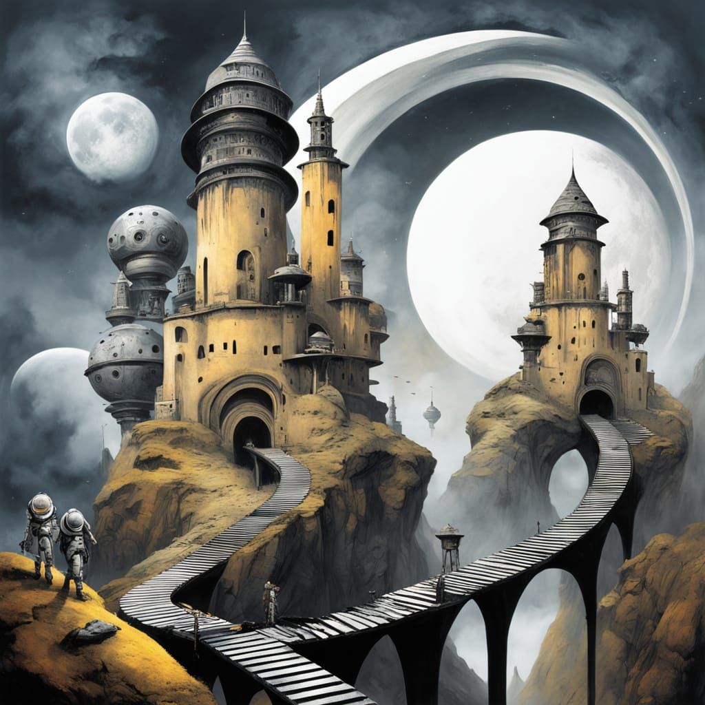 Alien structures on an airless world