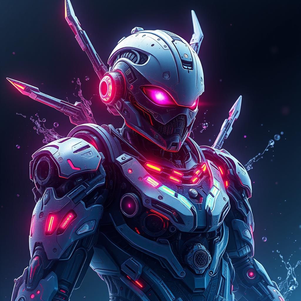 Detailed Cyborg Matte Painting in Unreal Engine 5