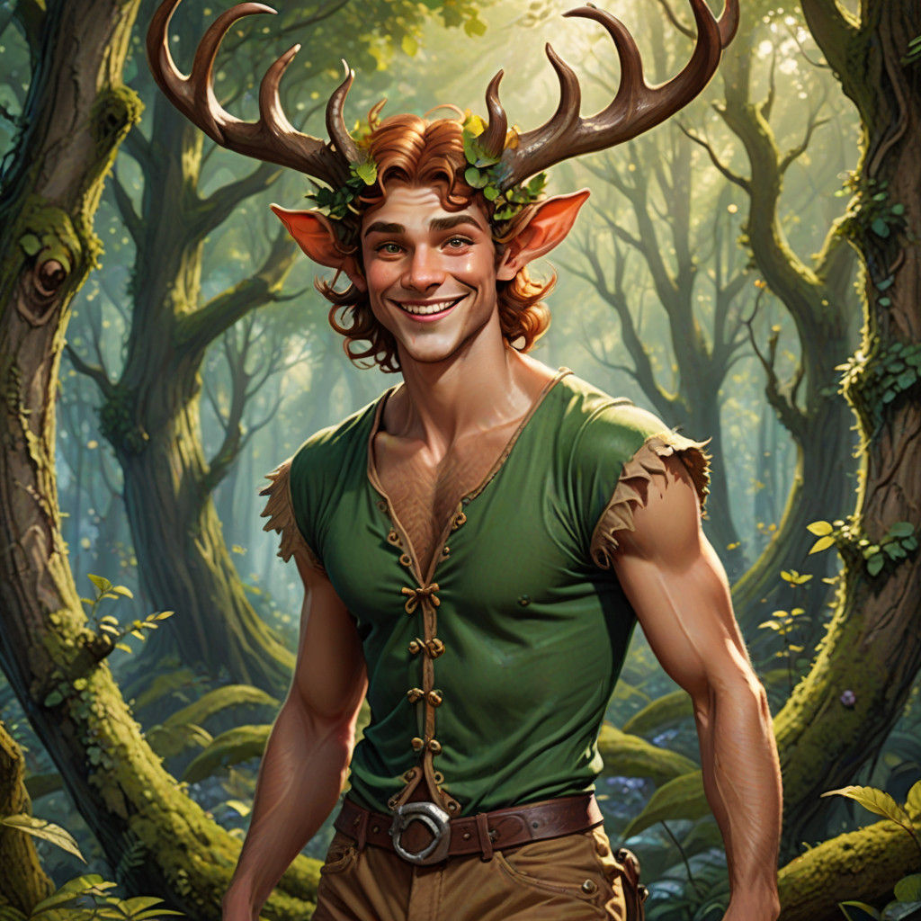 Mischievous Faun in Enchanted Forest