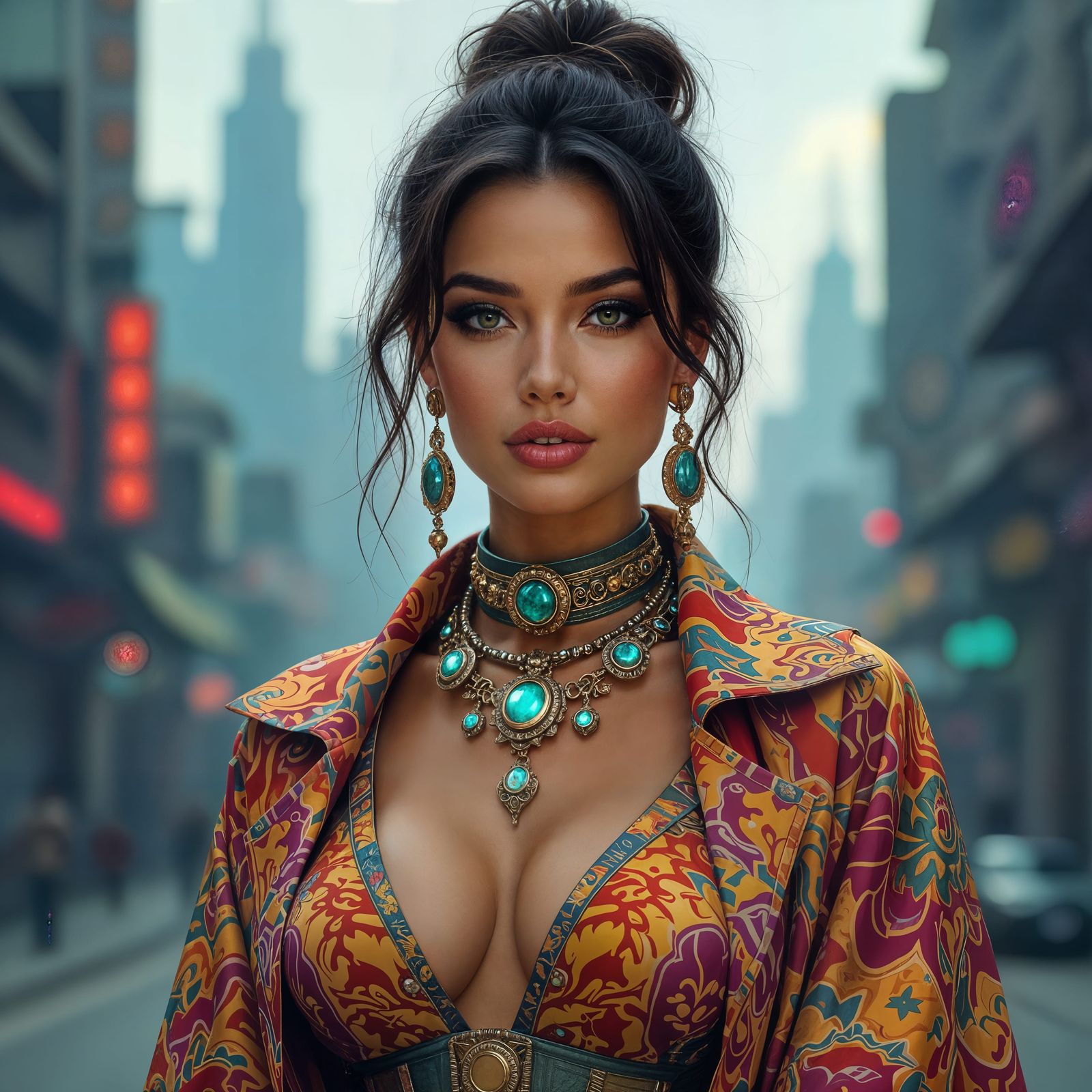 Sci-Fi Woman Portrait in Pin-Up Style