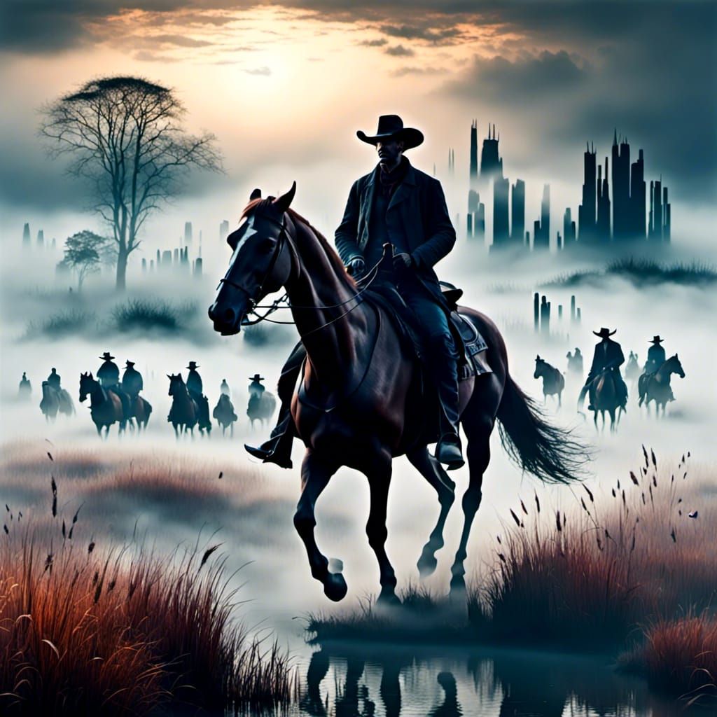 Cowboys and Ghosts in Misty Cloudscape