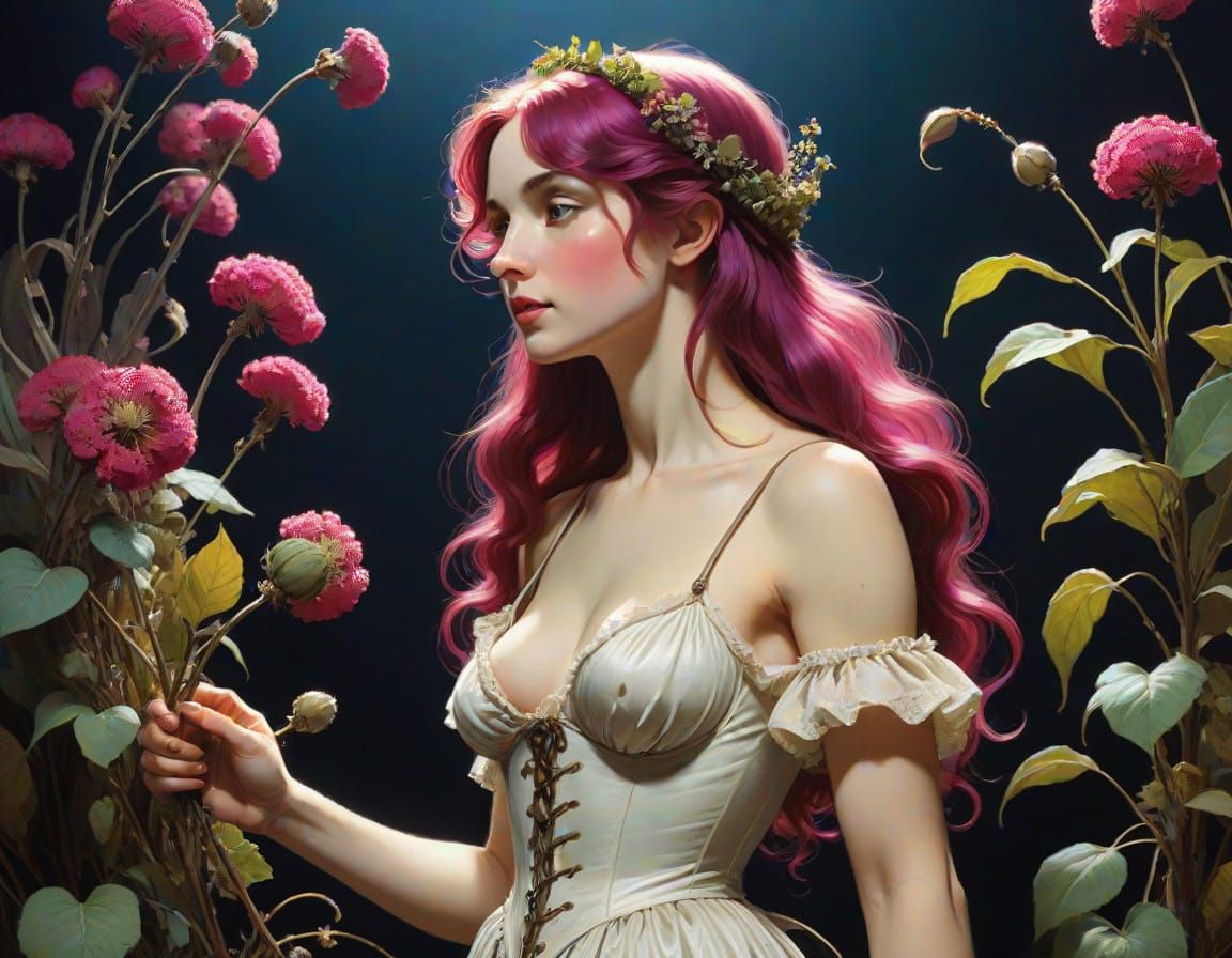 Magenta: A Pre-Raphaelite Inspired Graphic Novel Portrait
