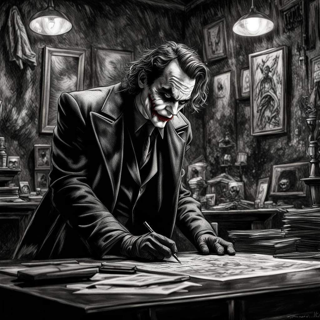 Joker's Batman Rorschach Test: Hyperrealistic Digital Art