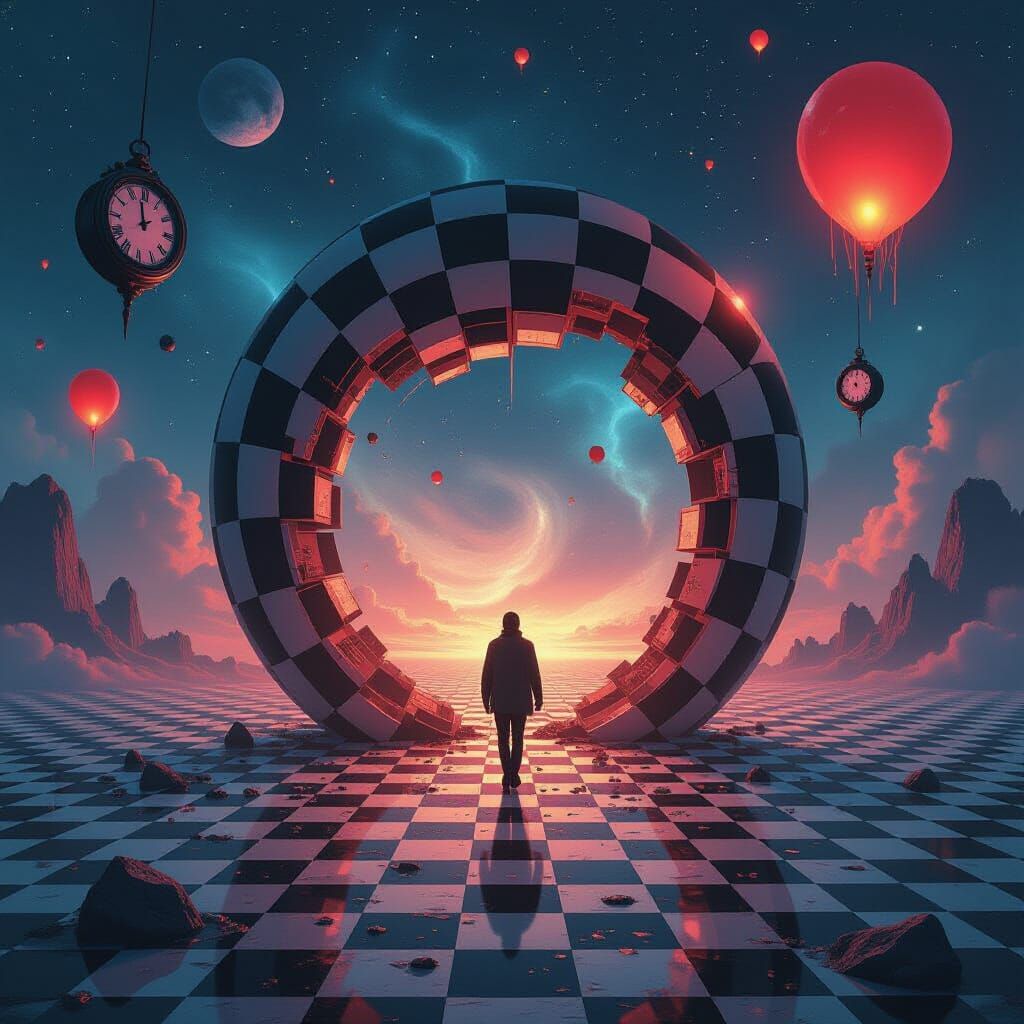 Fractured Portal to Inner Realm: Surreal Geometry