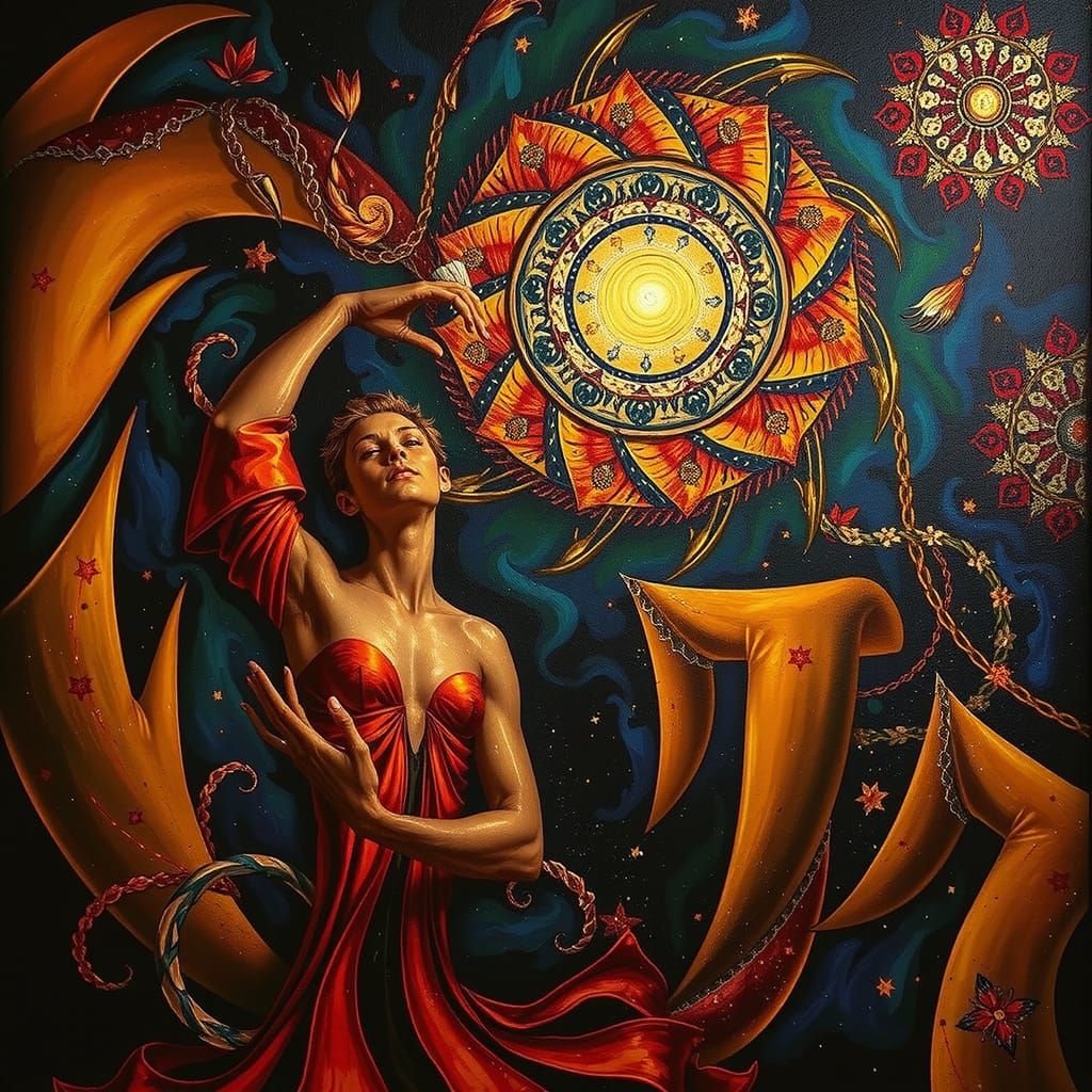 Abstract Swirling Forms in Brilliant Colors