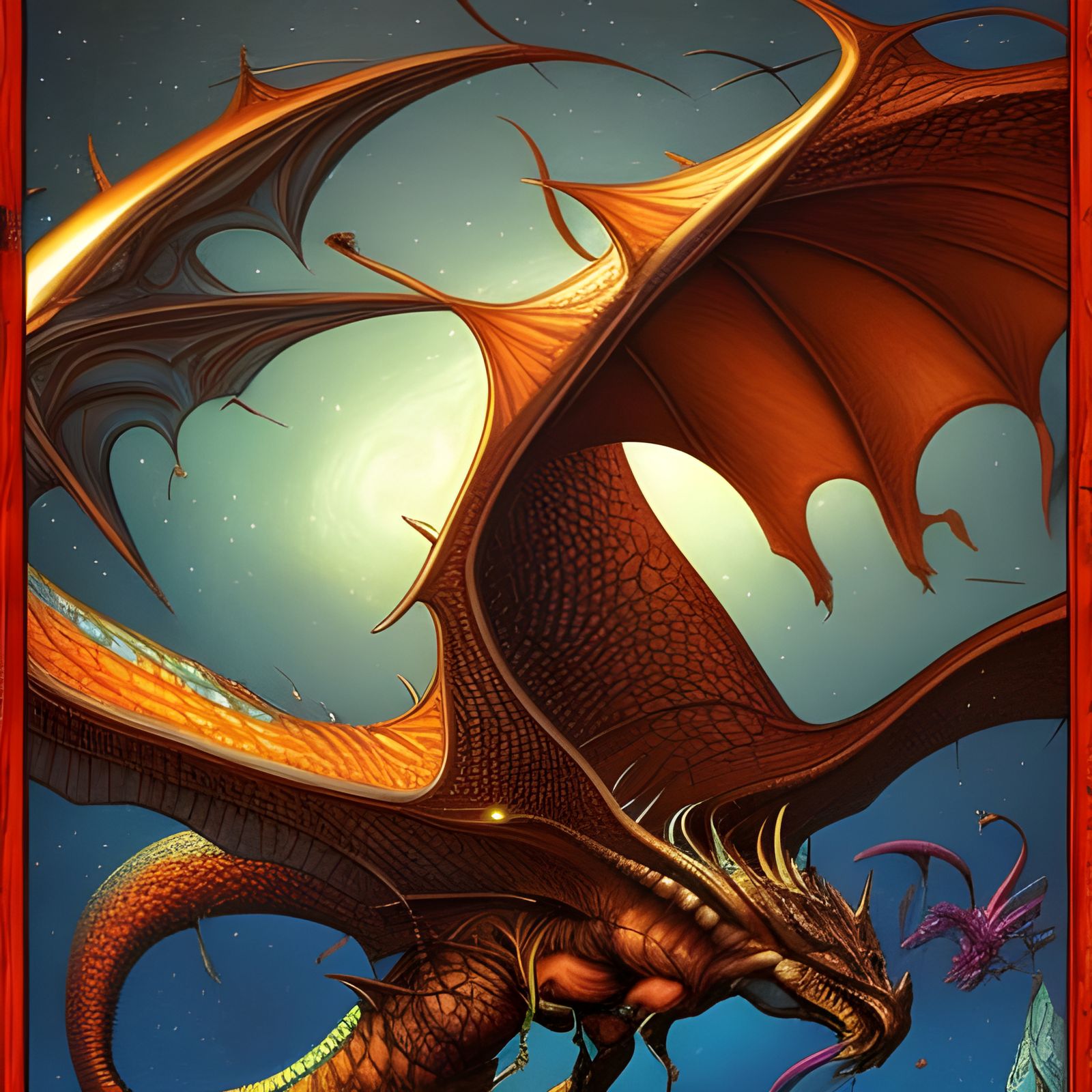 Epic Space Dragon in Comic Book Style