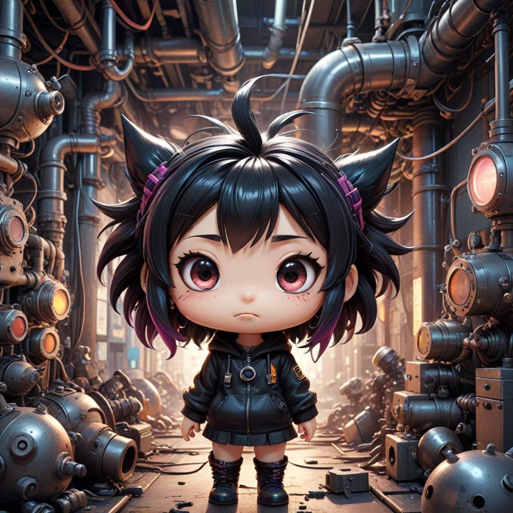 Cables and pipes coming out of everywhere. Hing Atompunk.  A...