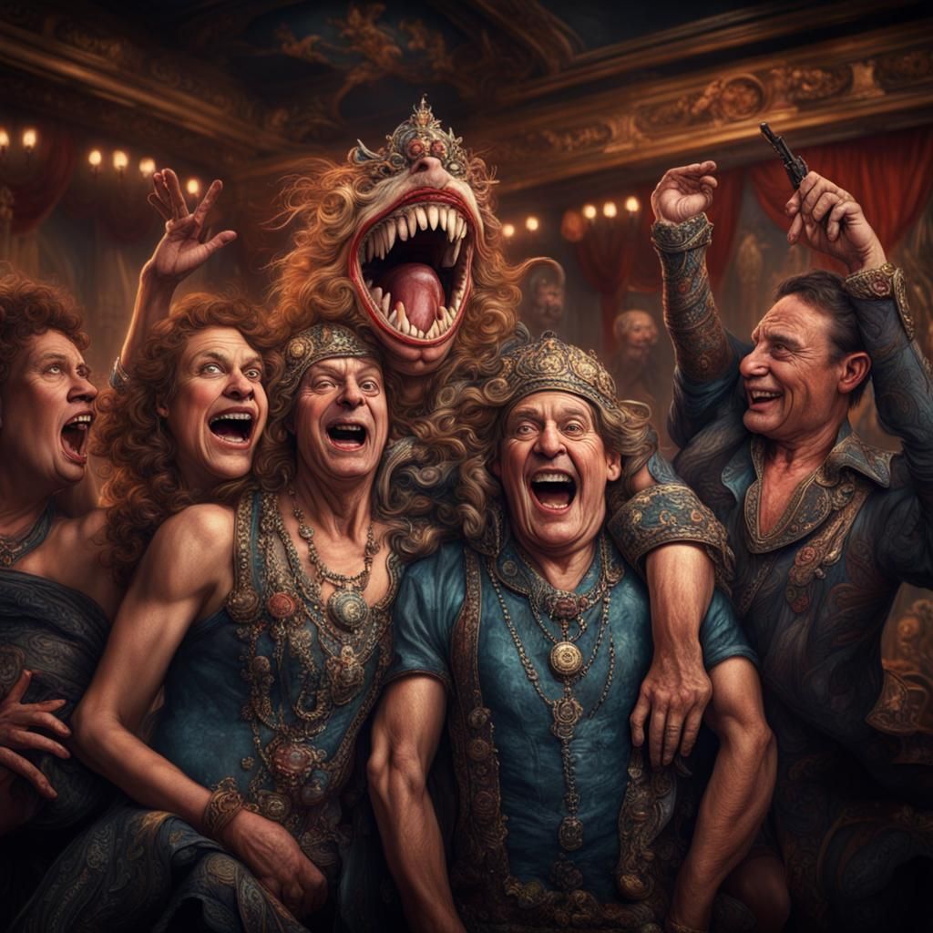 Comedy Show: Raucous Laughter in Digital Painting