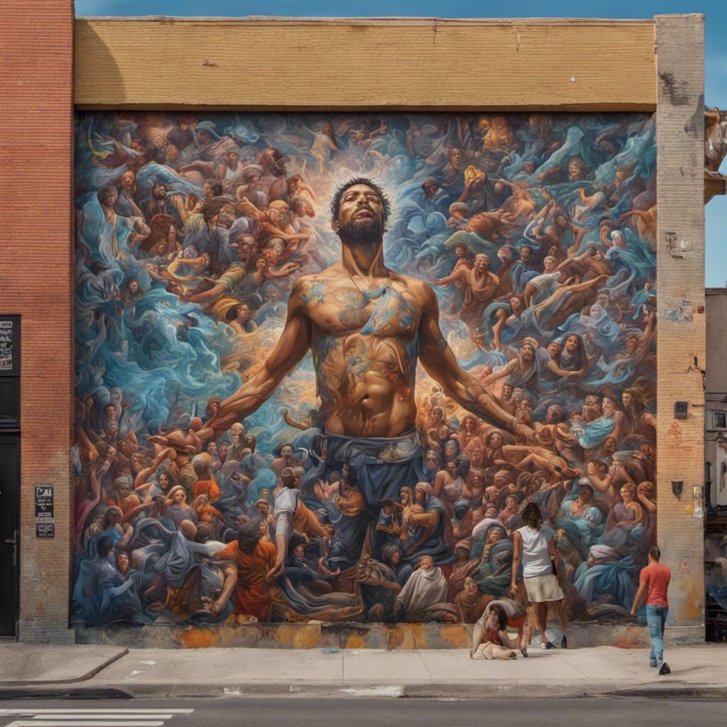 City Block Mural Celebrating Cultural Diversity in 8K
