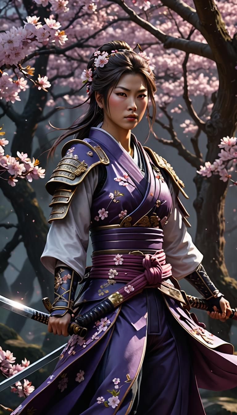 Porcelain Samurai in Dark Fantasy Concept Art
