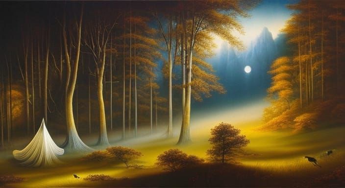 Ethereal Princess in a Whimsical Victorian Forest