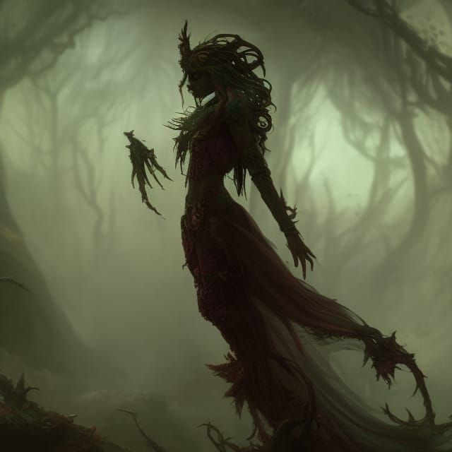 Fantasy Clown Queen Portrait in Ornate Setting