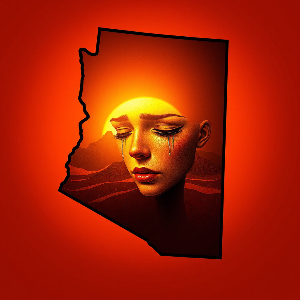 Sorrowful Arizona Map in Fantasy Concept Art Style