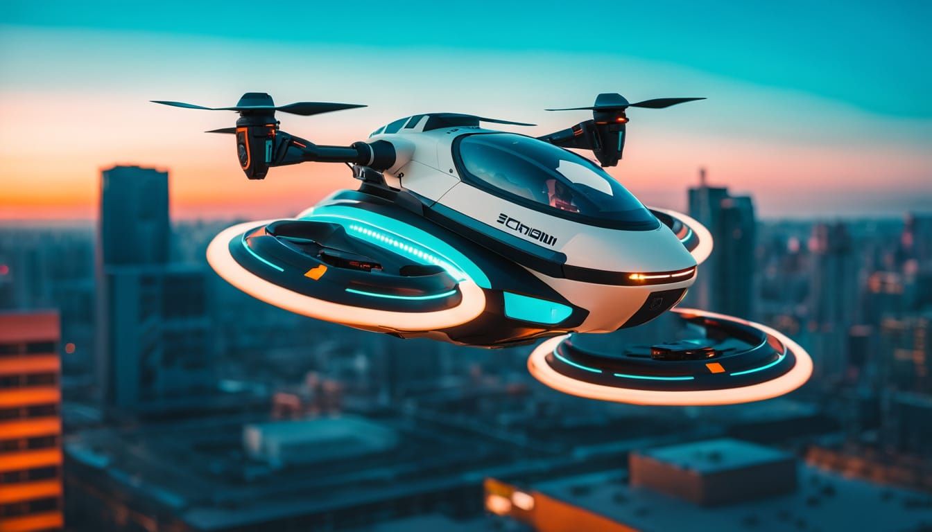 Futuristic Hoverbike Soars Above City Streets