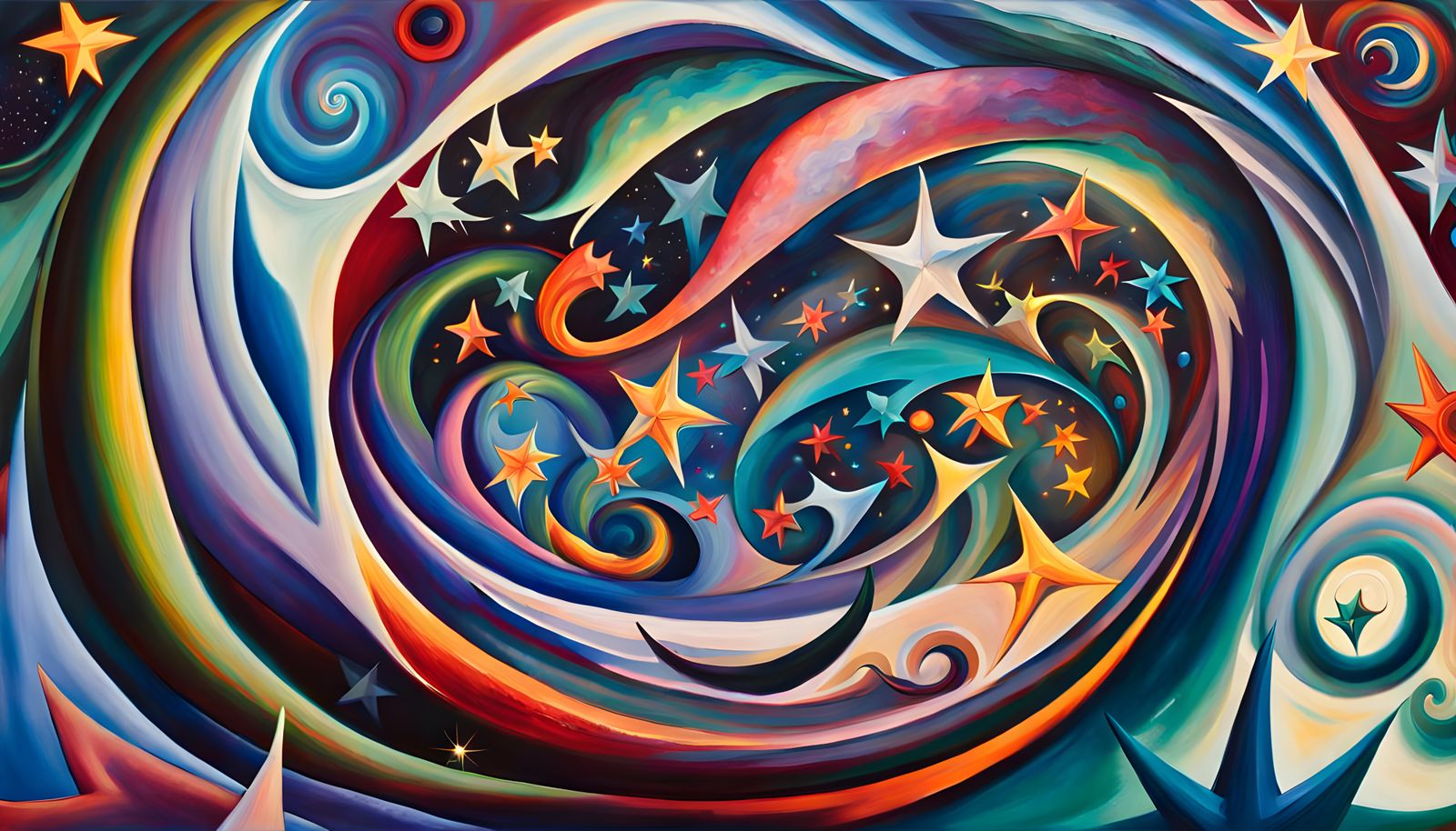 Iridescent Star Cluster Formation in Abstract Expressionism