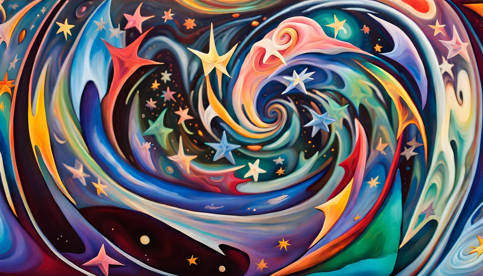 Iridescent Stars in Cosmic Energy Whirlpool