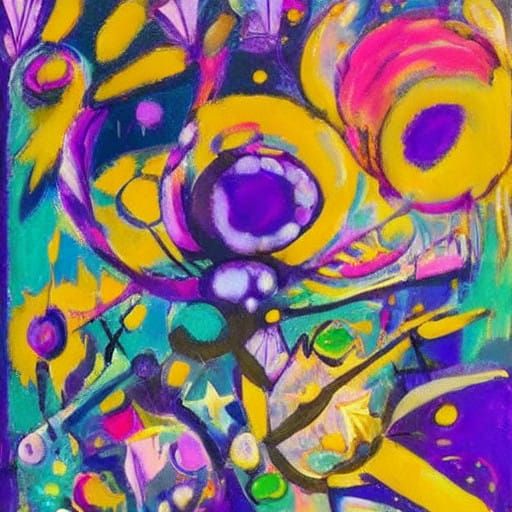 Vibrant Cosmic Landscape: Alien Hedgehog Welcomes Winter