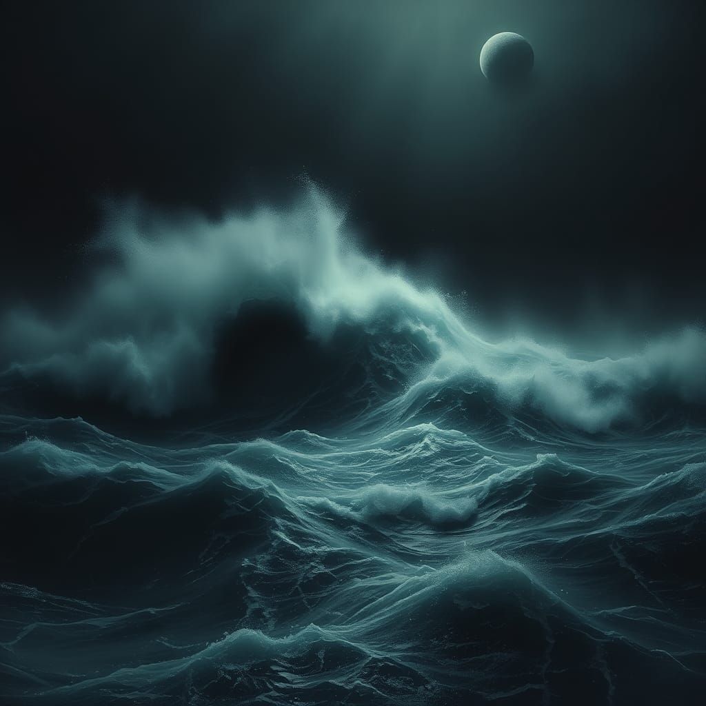 Bioluminescent Waters in a Gothic Landscape