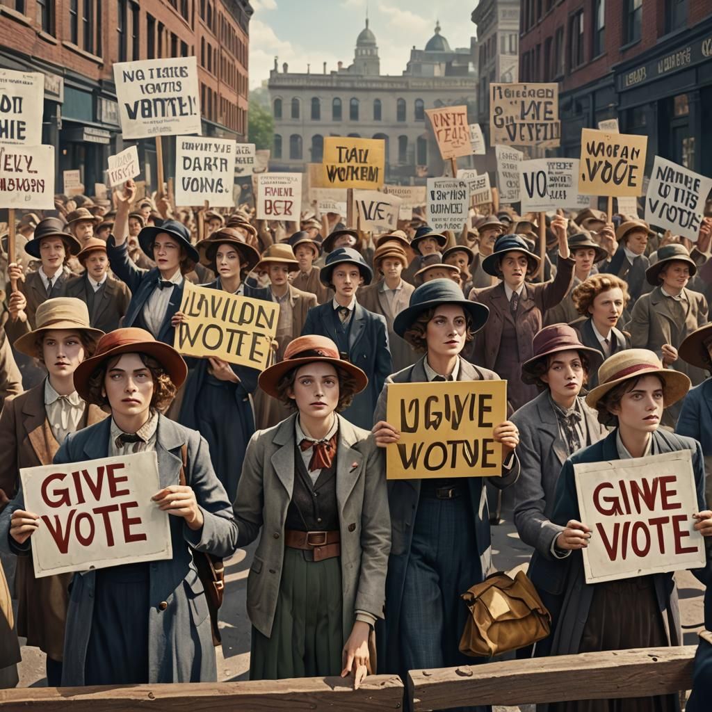 Women Suffragettes Rally for Voting Rights
