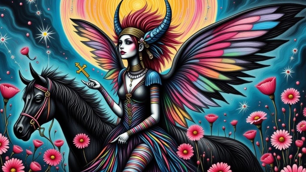 <lora:Crayon Doodles 2:1.0> <lora:Death River:1.0>  Wow, Photogram, White bird photogram, Man Ray, feathers, flowers , b...