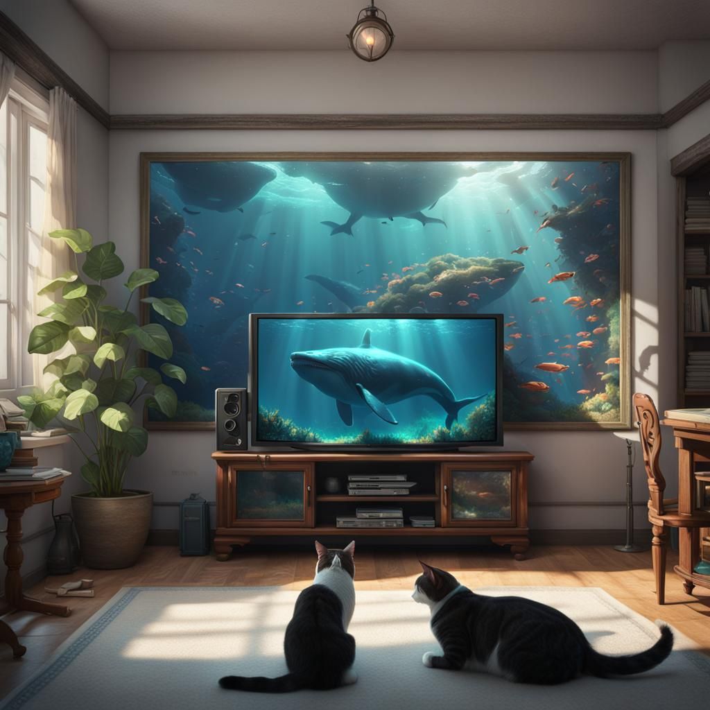 wordplay :
cat = " КІТ ", whale = " КИТ " (in Ukrainian)