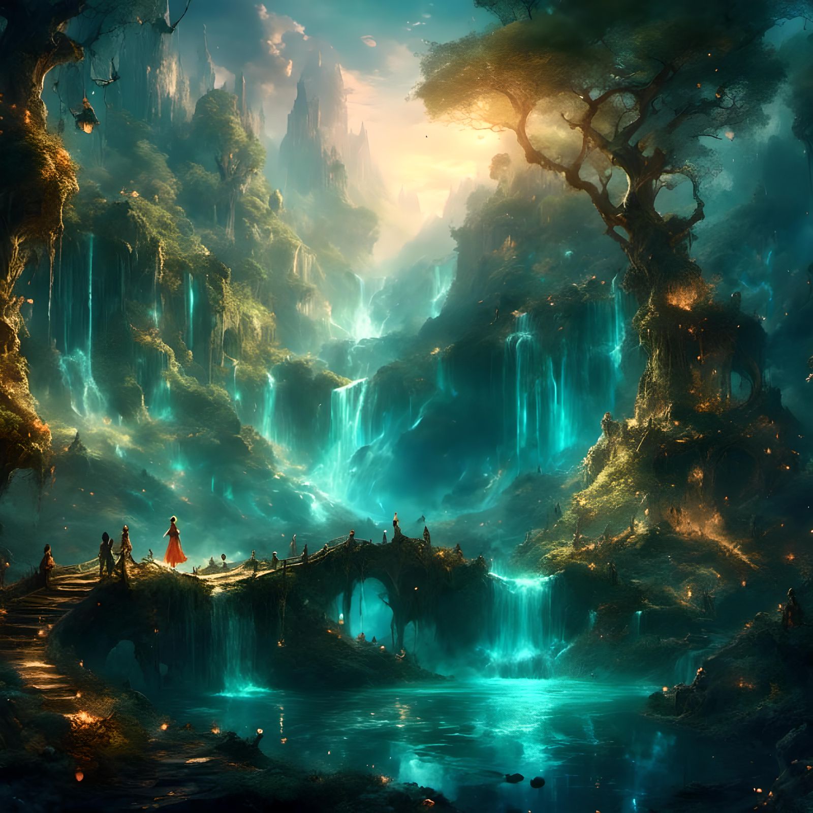 Enchanted Fairy World in a Magical Forest