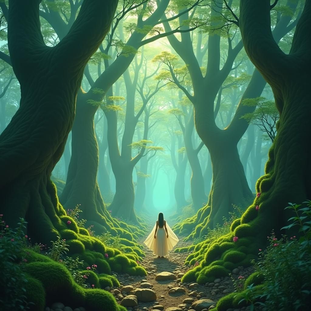 Luminescent Queendom in Ethereal Forest