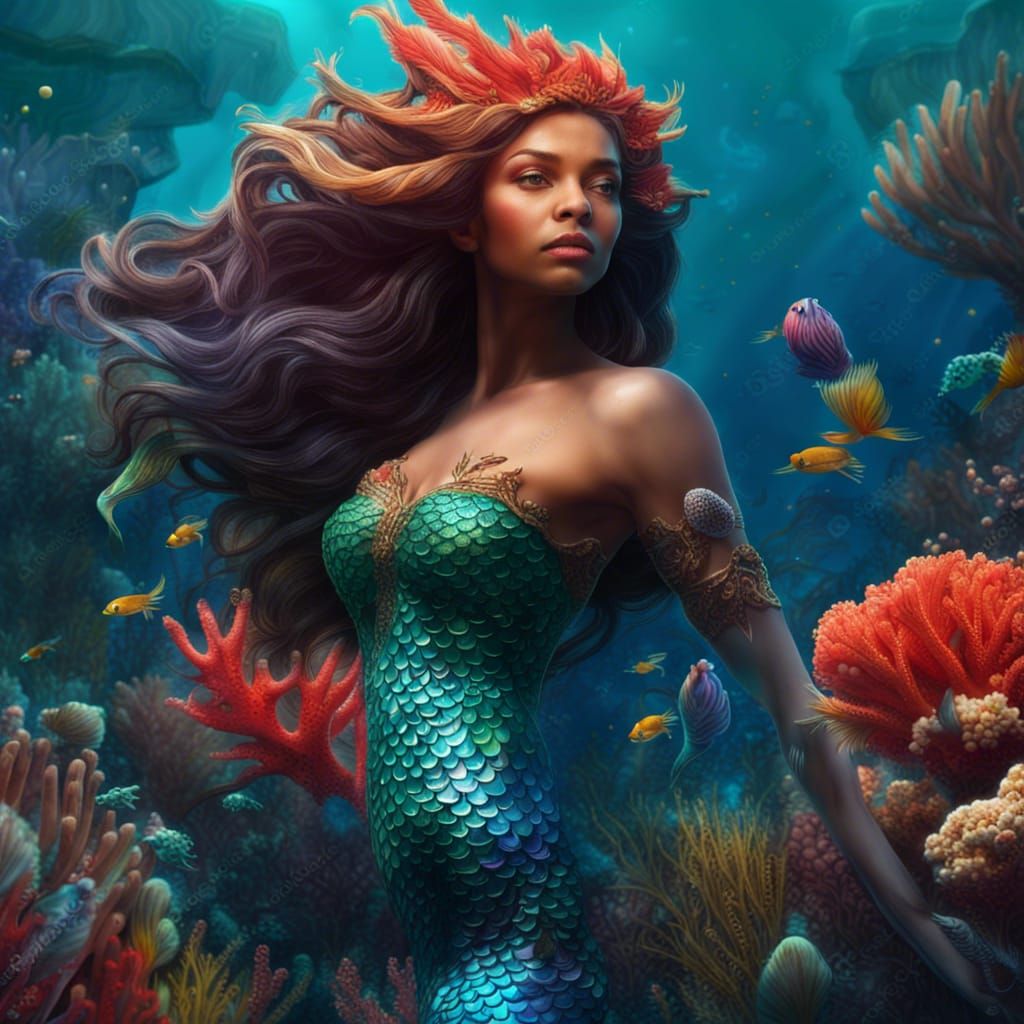 Captivating Mermaid in Vibrant Coral Reefs