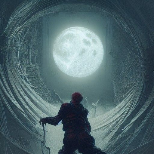 Eerie Giant Skeleton at Nuclear Plant in Romanticism Style