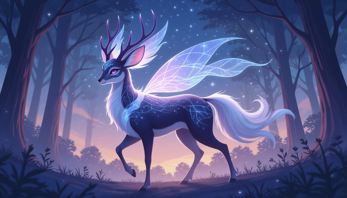 Mysterious Night-Veil Strider Creature in Digital Painting