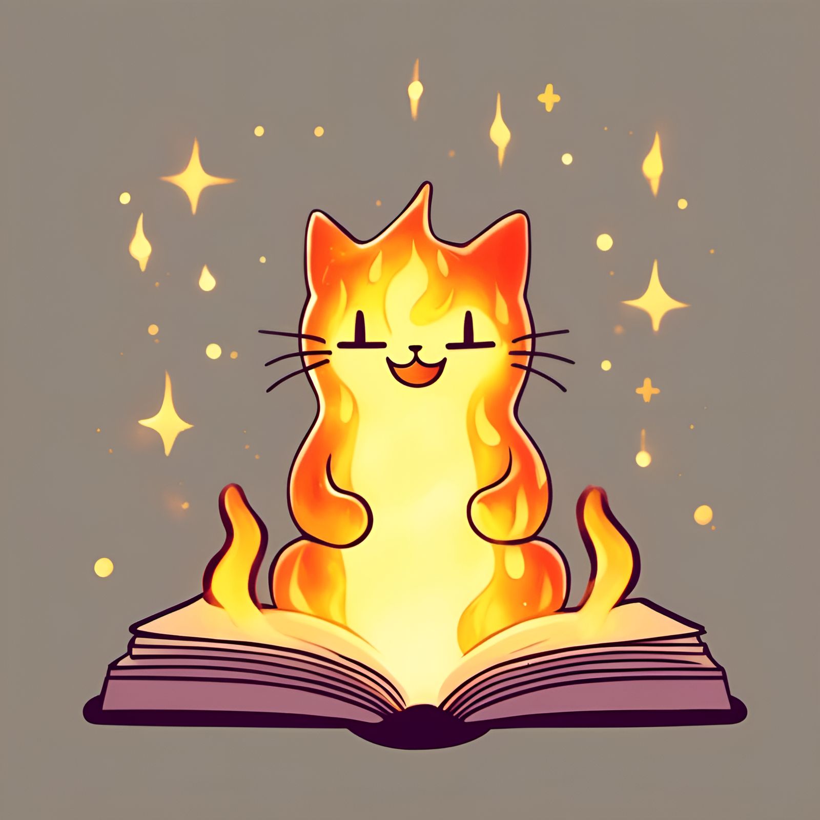 Glowing Fire Creature: A Simple Illustration