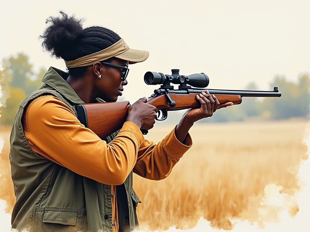 African American Grandmother Shoots Rifles with Confidence