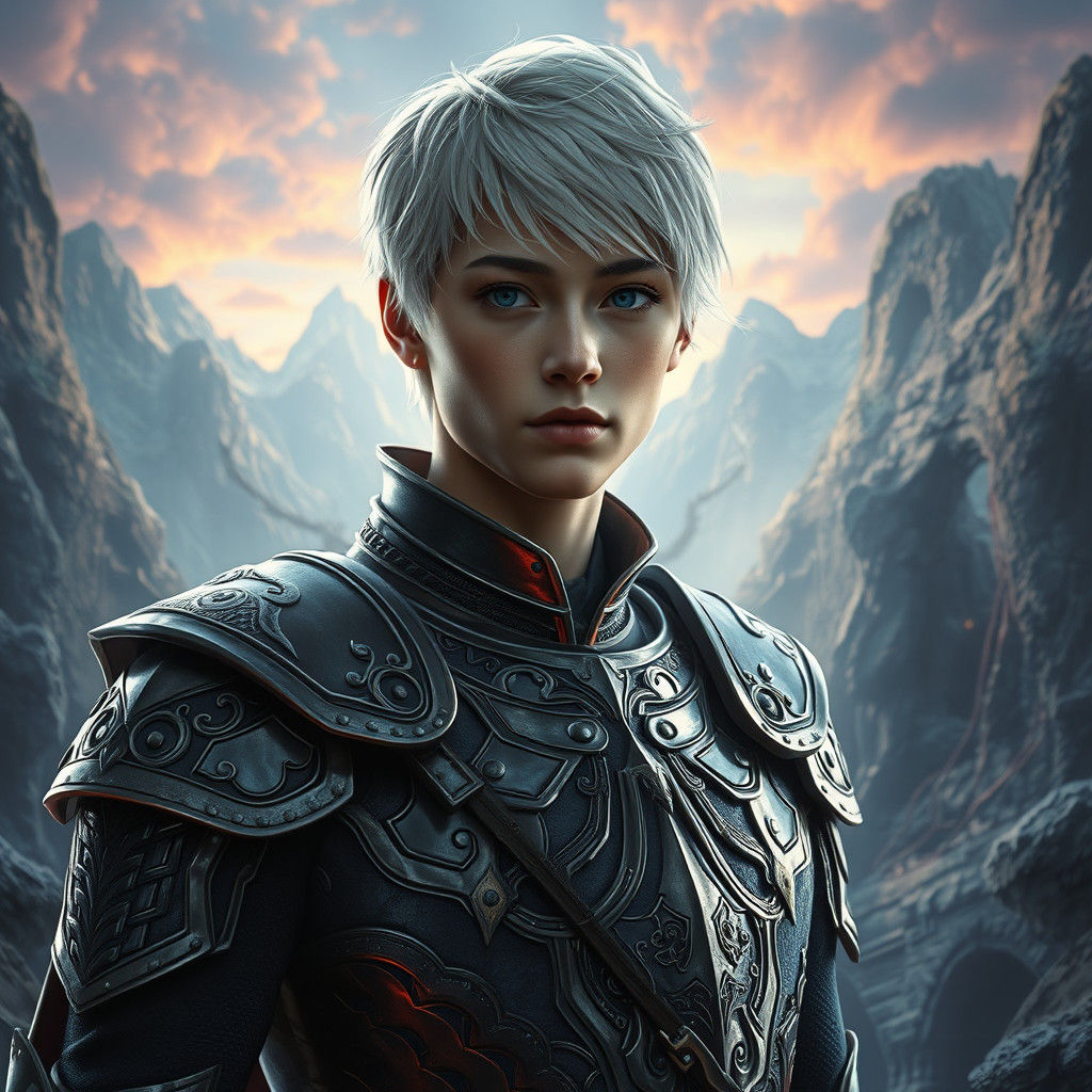 Armored Warrior in Mystical Realm