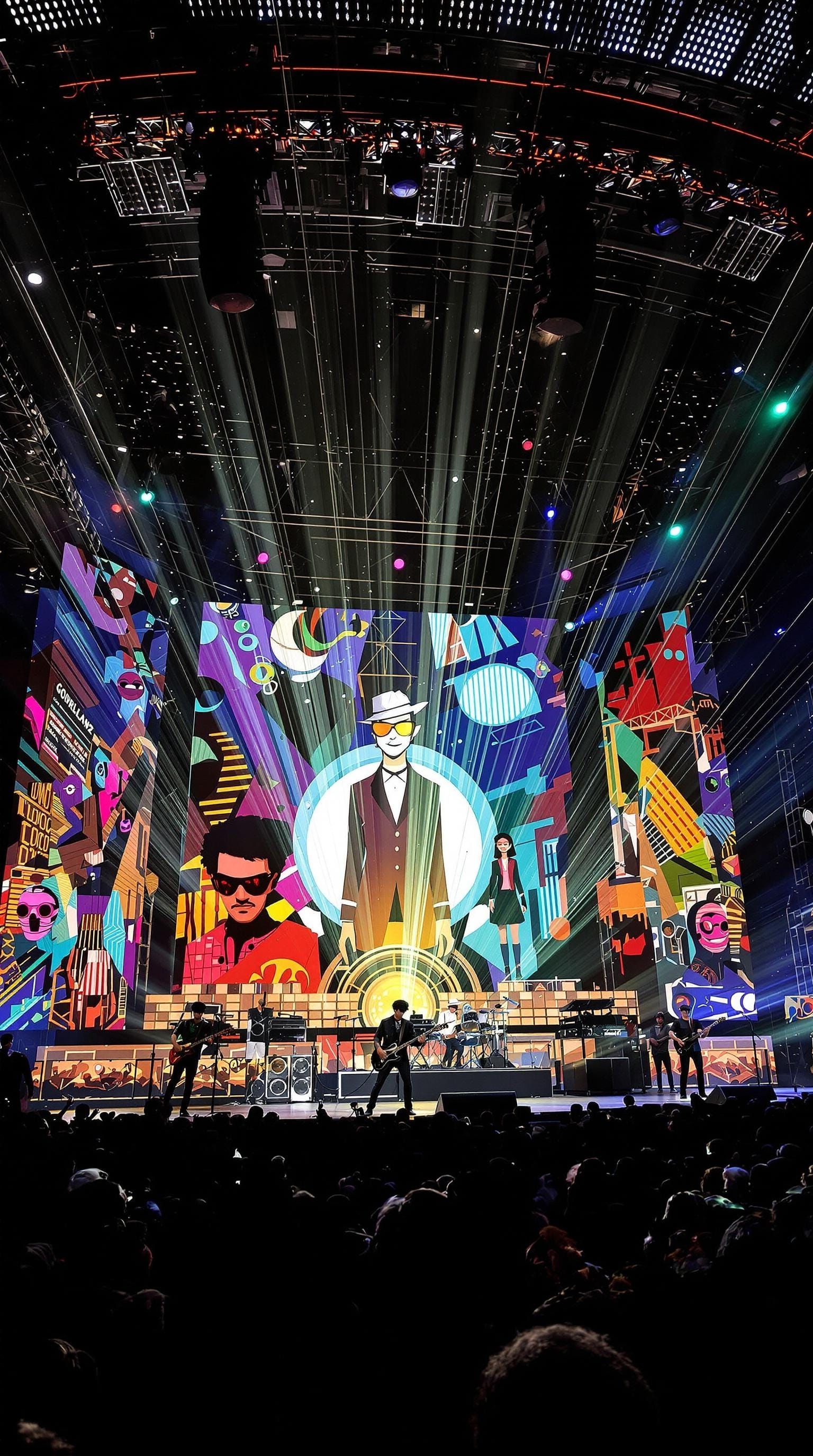 Virtual Band Gorillaz Performs in Futuristic Cityscape Conce...