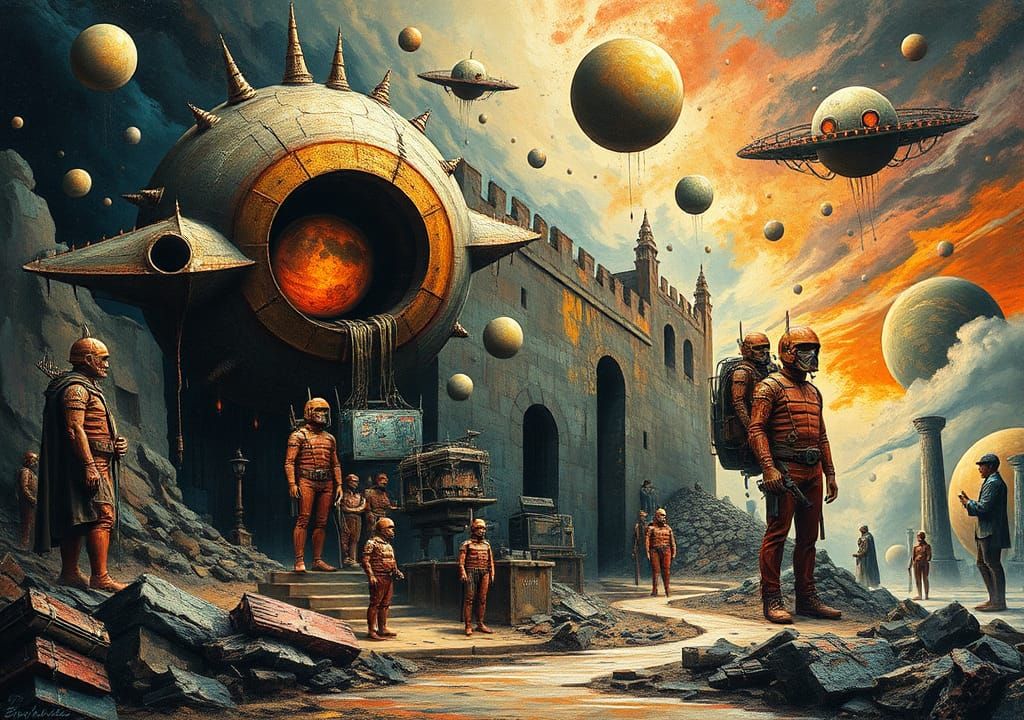 Surreal AI Consciousness Theories in Futuristic Style